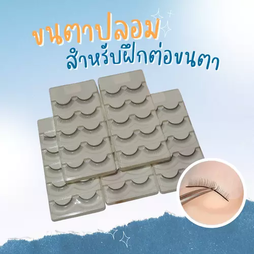 ขนตาปลอมสำหรับฝึกต่อขนตา (รุ่นมีกาวในตัว)